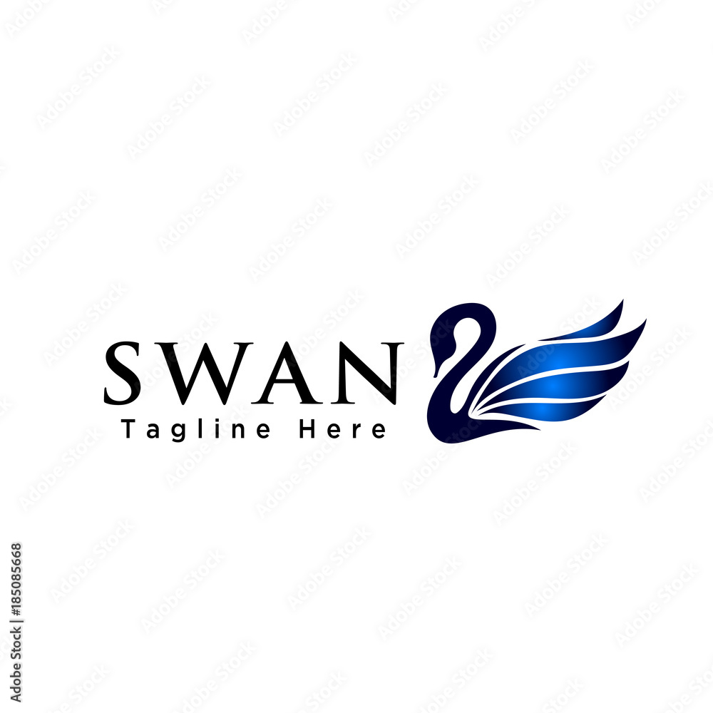 Elegant Abstract swan logo