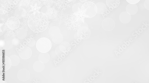 Abstract Snow Flake with Bokeh White and Gray Vector Backgrounds