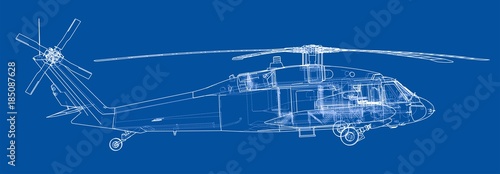 Helicopter outline. Military equipment