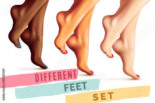 Different Female Feet Set