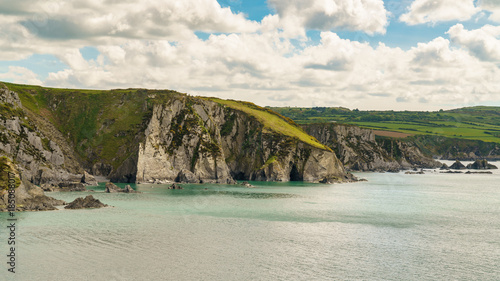 Clouds over Fishguard Bay, seen from Ynys Dinas, Pembrokeshire, Dyfed, Wales, UK photo