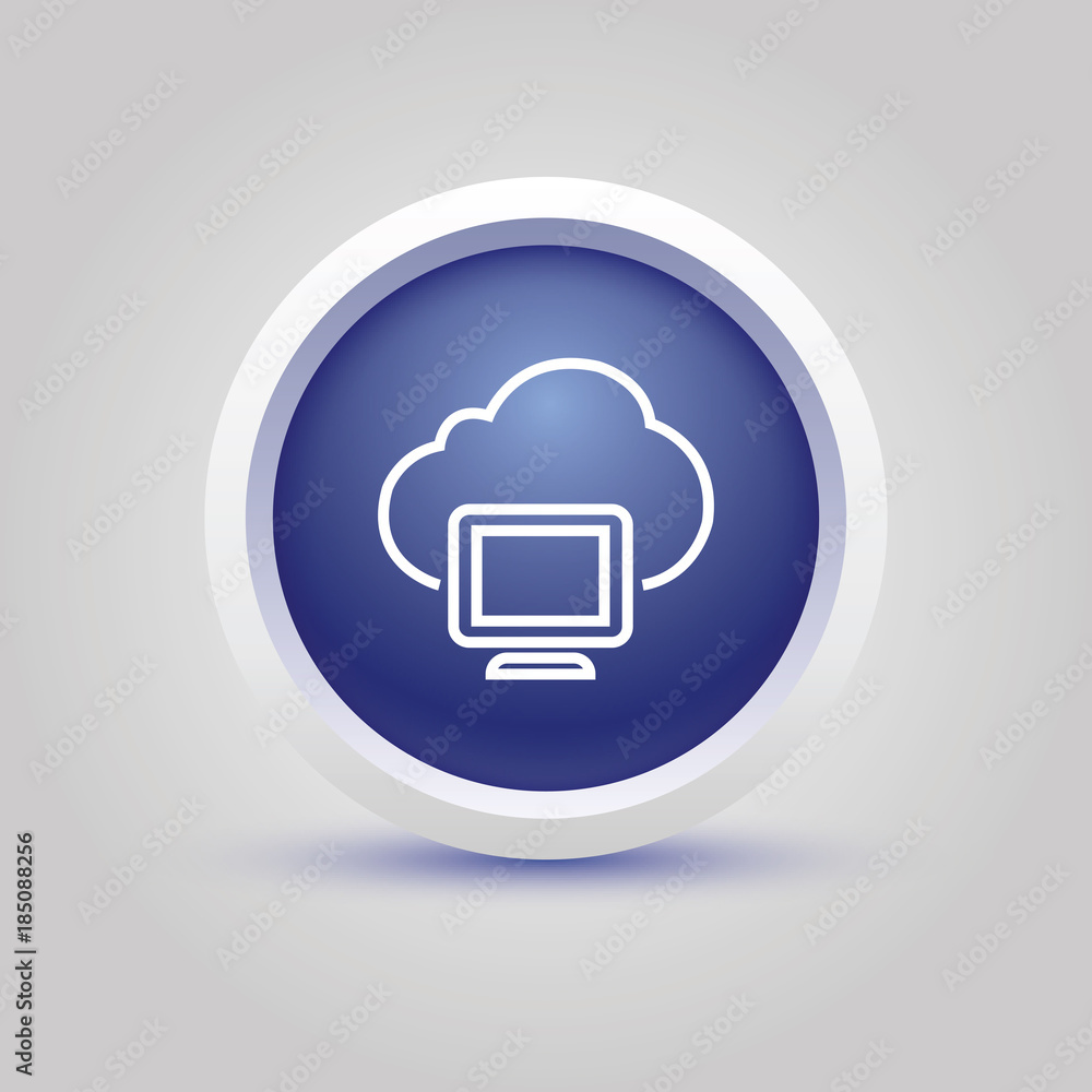 Obraz premium cloud sharing monitor icon