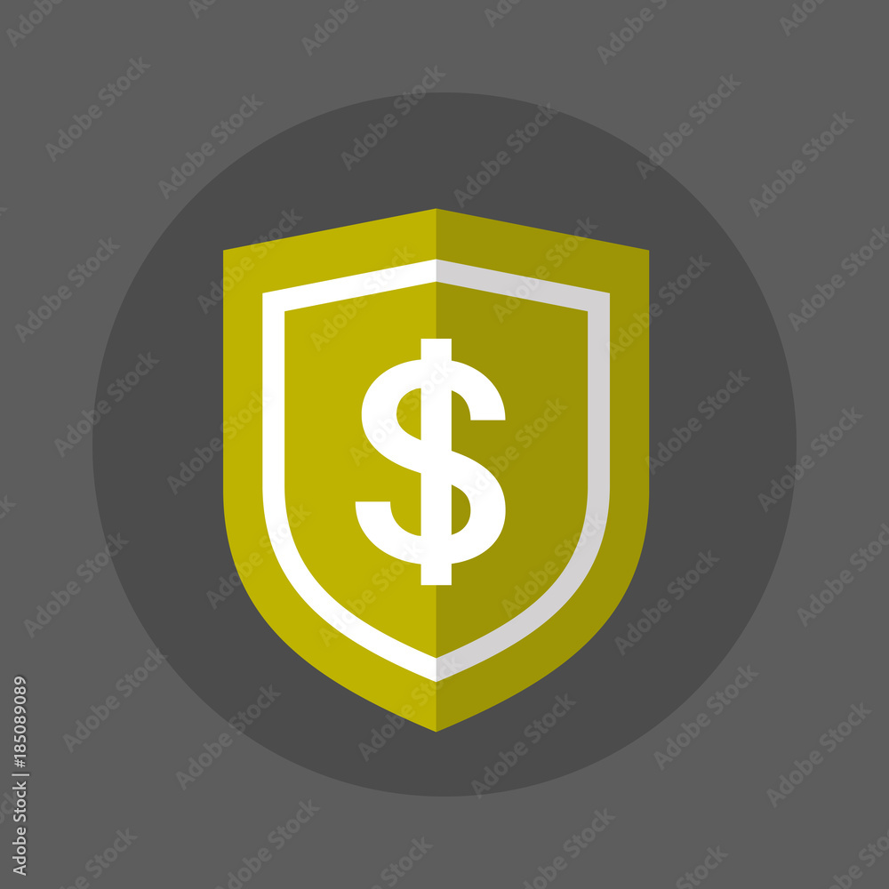 Shield With Dollar Sign Iocn Money Security Concept Flat Vector Illustration Shield With Dollar Sign Iocn Money Security Concept Flat Vector Illustration