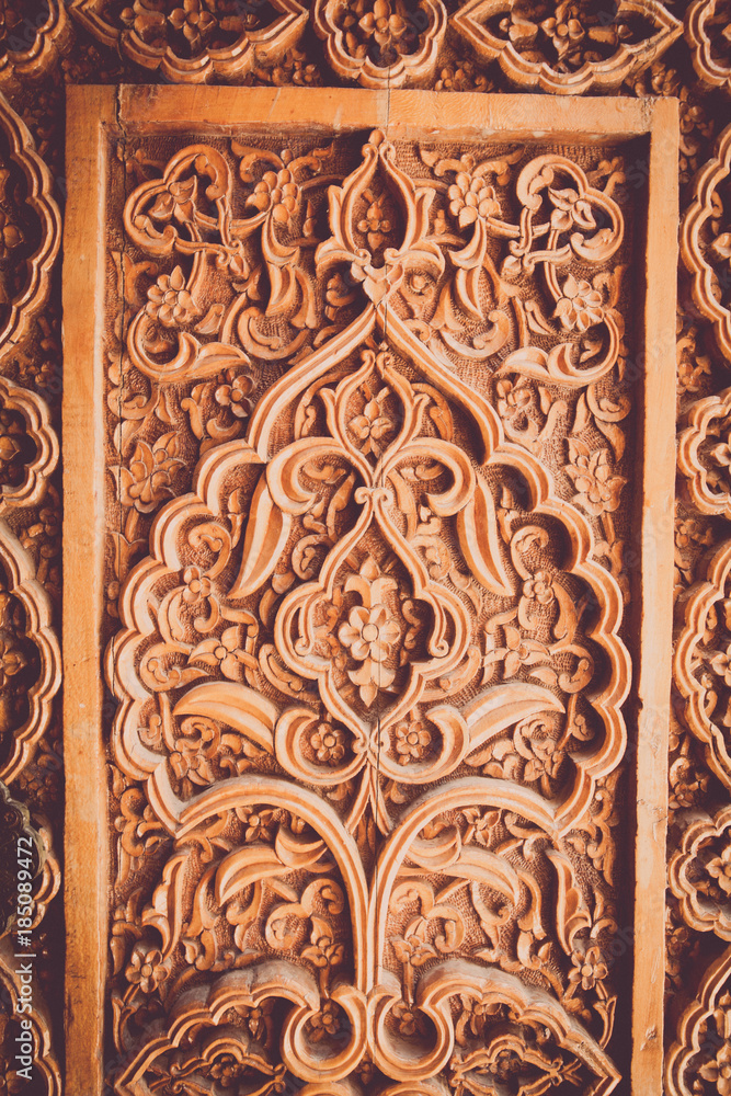 Wooden door Arabic decorations
