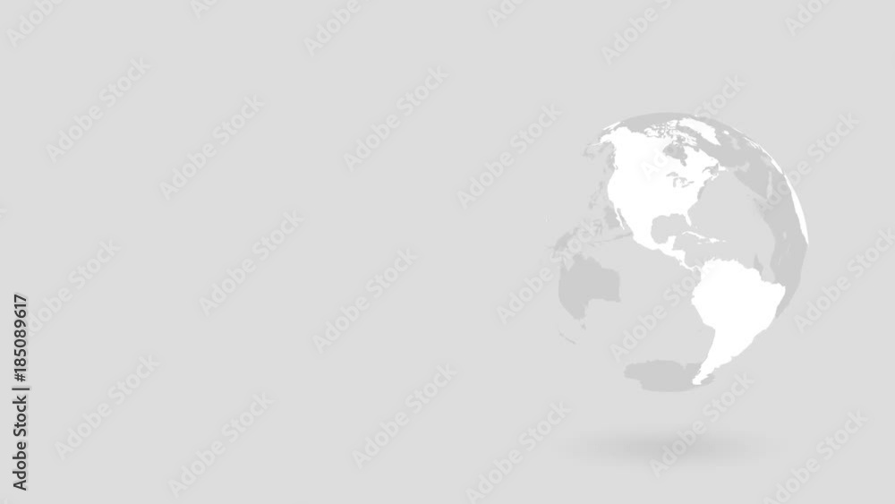 Reproduction of a white Planet Earth transparent Globe rotating on its axe over 20 second on a grey Background Reproduction of a white Planet Earth transparent Globe rotating on its axe over 20 second on a grey Background