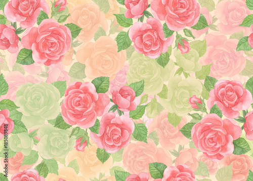 Roses watercolor background