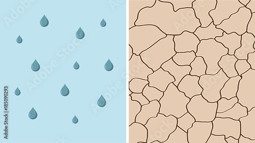 Regen und Trockenheit Flat Design
