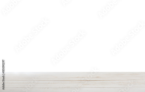 Wooden Table Background  White Back. White Wood Texture  Slightly Blurred
