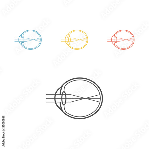 Myopia line icon. Eyeball sign. Vector illustration