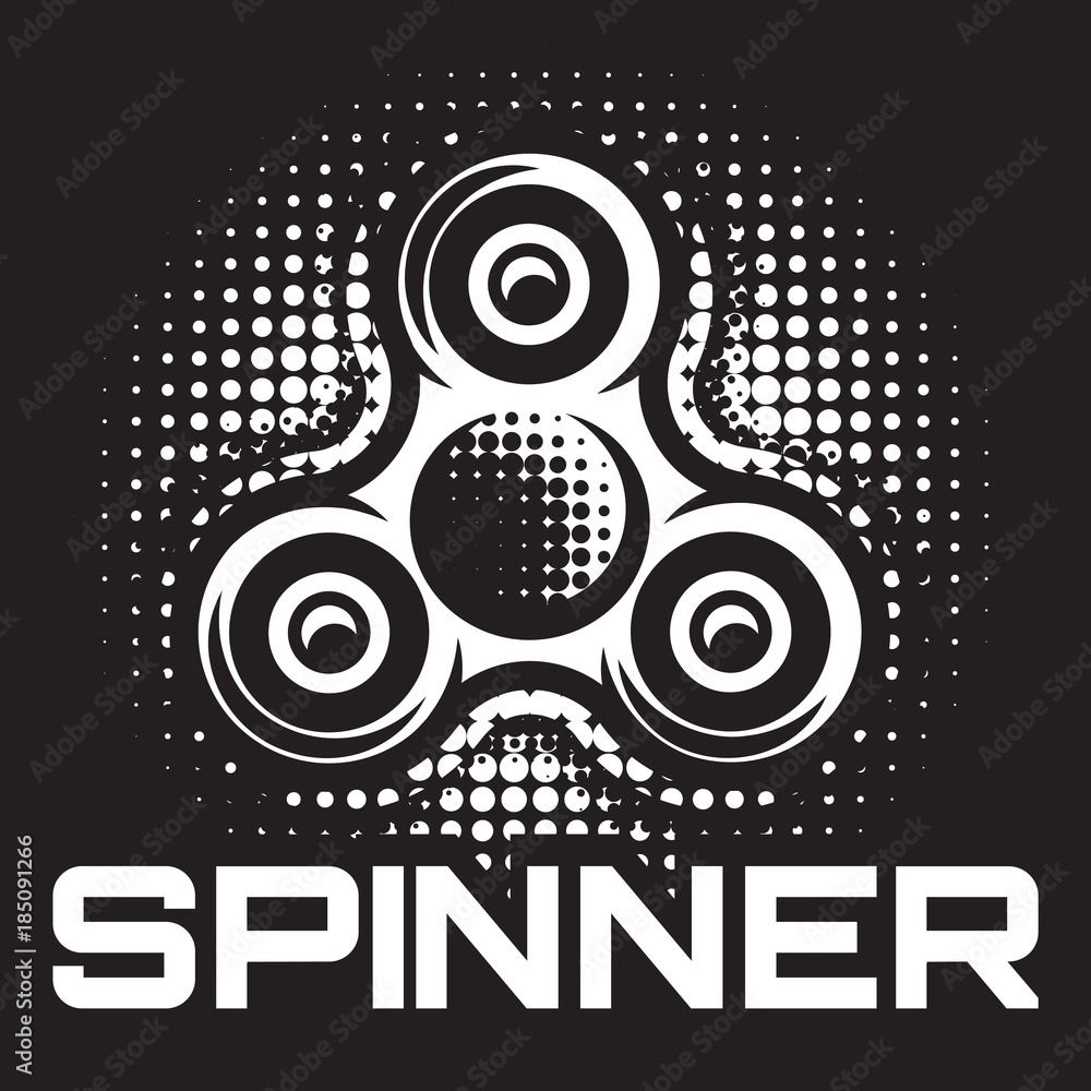 Obraz premium Monochrome vector illustration with a child hand spinner