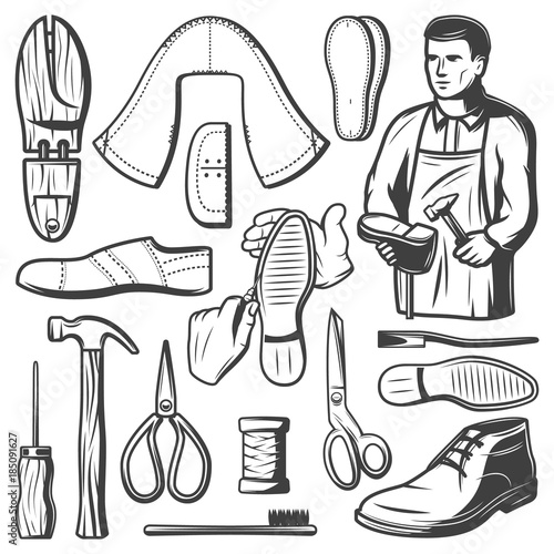 Vintage Shoemaking Elements Set
