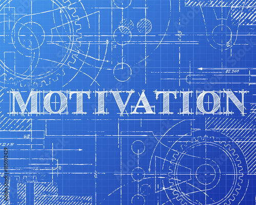 Motivation Blueprint Tech Drawing