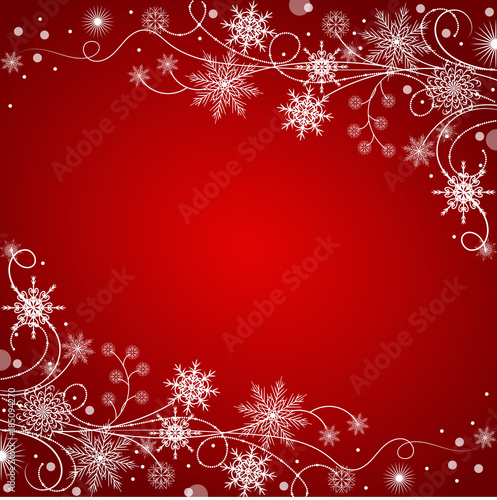 Beautiful winter frame made of snowflakes