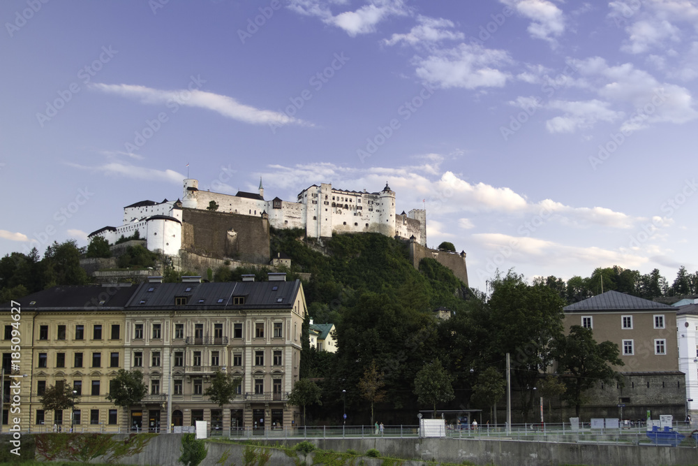 Festung Hohensalzburg Fortress on the top of Festungsberg hill in Salzburg city, Austria