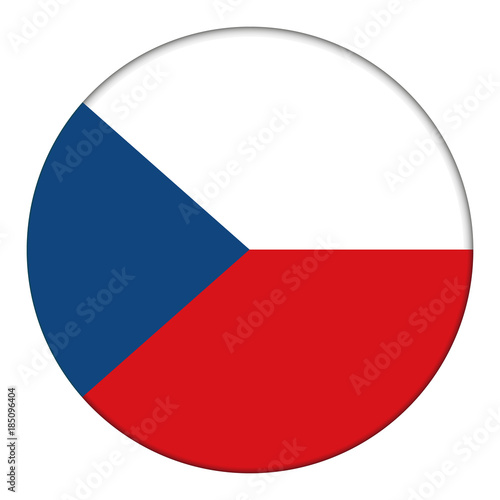 Flag of Czech Republic, icon. Realistic color. Abstract concept. Vector illustration on white background.