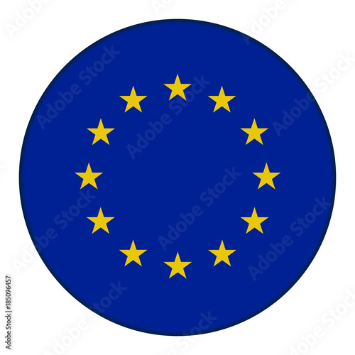 European Union flag, icon. Realistic color. Vector illustration on white background.