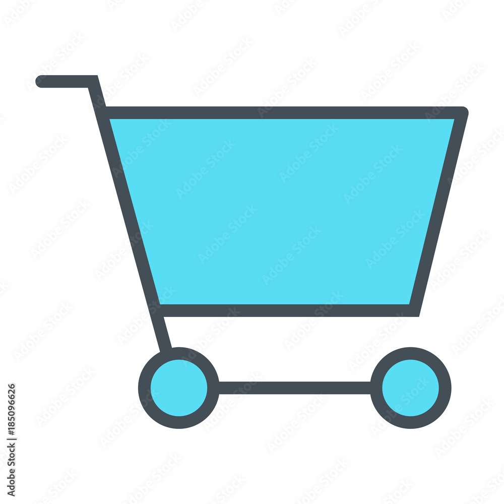 Shopping Cart Pixel Perfect Vector Thin Line Icon 48x48. Simple Minimal Pictogram Shopping Cart Pixel Perfect Vector Thin Line Icon 48x48. Simple Minimal Pictogram