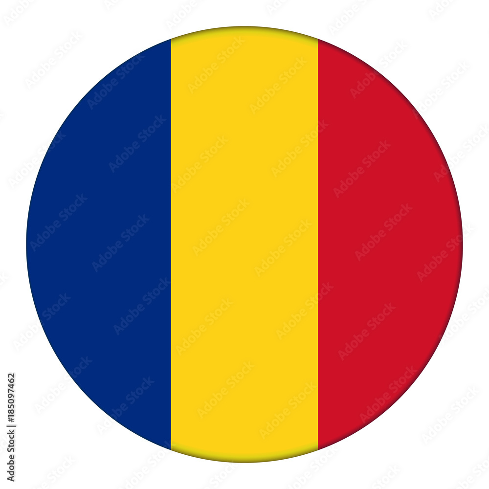 Fototapeta premium Flag of Romania, icon. Realistic color. Abstract concept. Vector illustration on white background.