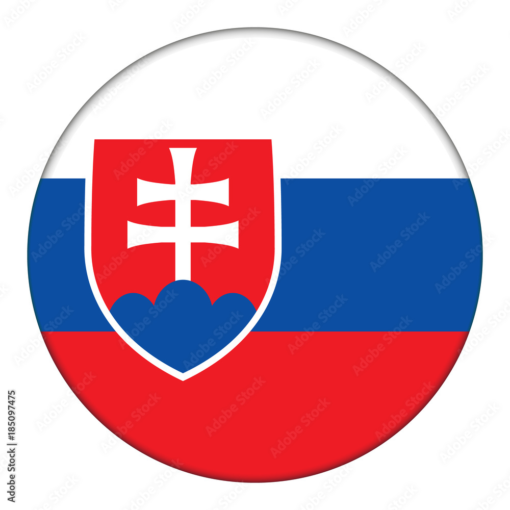 Flag of Slovakia, icon. Realistic color. Abstract concept. Vector illustration on white background.