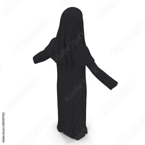 Arab Woman Clothes on white background. 3D illustration