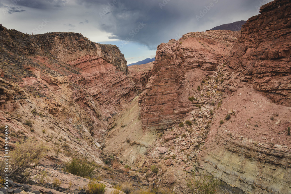 Canyon of Rio Calchaqui, Puente del Diabolo, La Poma, Province of Salta, Andes, Argentina, South America.