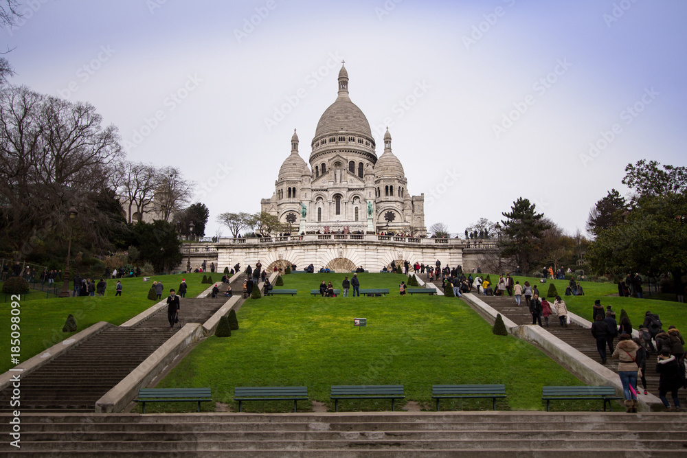 Basilica of Sacre-Coeur in Montmartre, Paris...