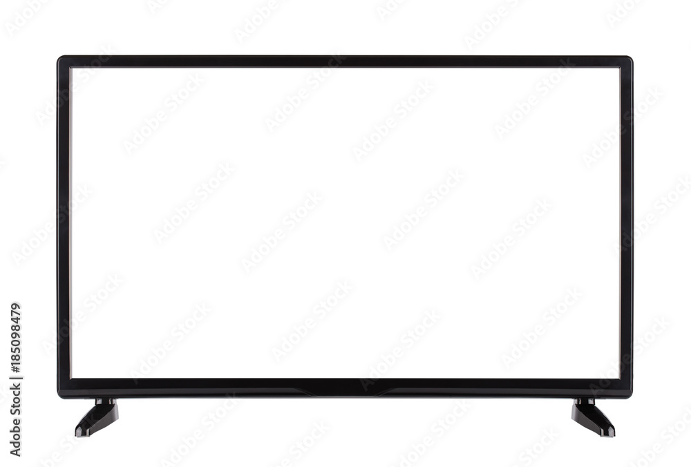 Front view of modern empty black flat screen TV Front view of modern empty black flat screen TV