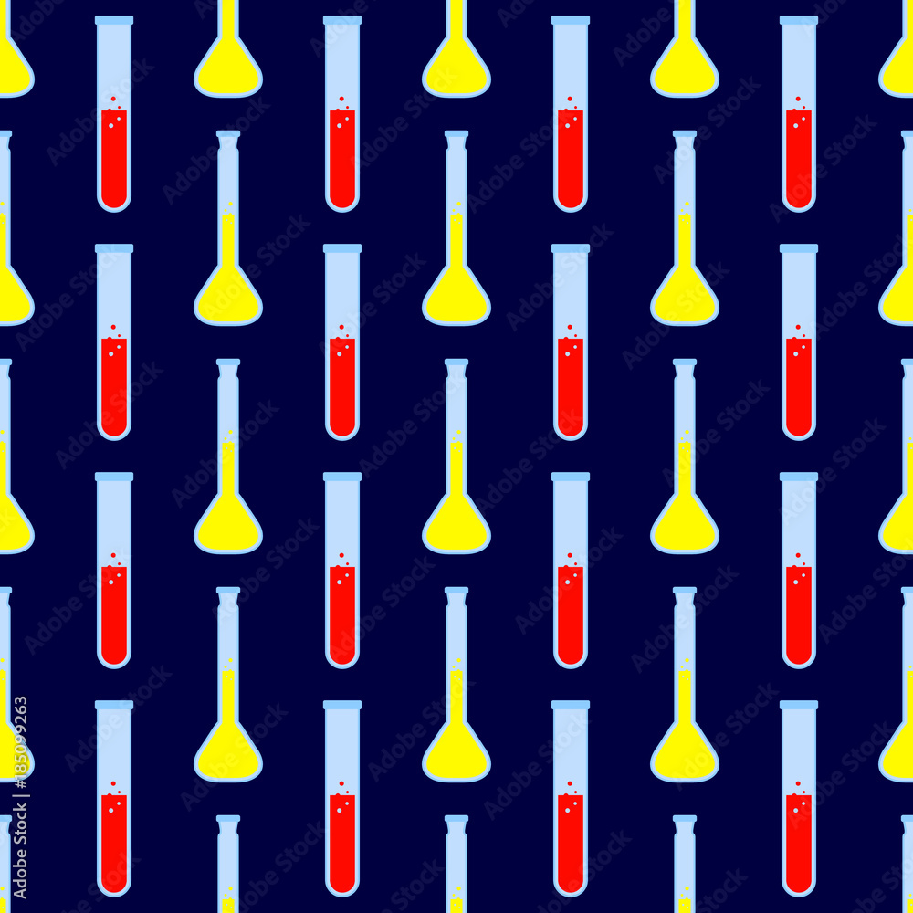 Seamless pattern with chemistry laboratory glassware for your design Seamless pattern with chemistry laboratory glassware for your design
