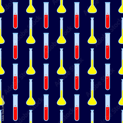 Seamless pattern with chemistry laboratory glassware for your design