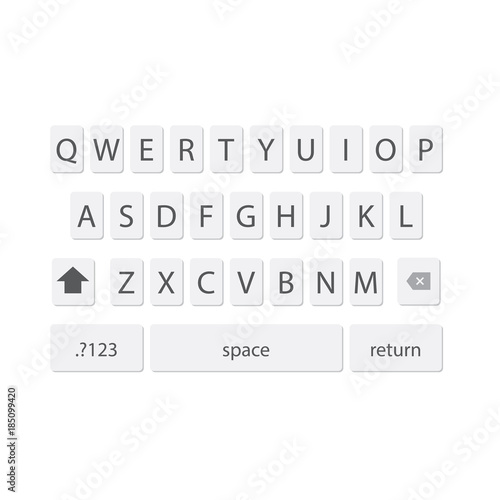 vector modern keyboard of smartphone, alphabet buttons