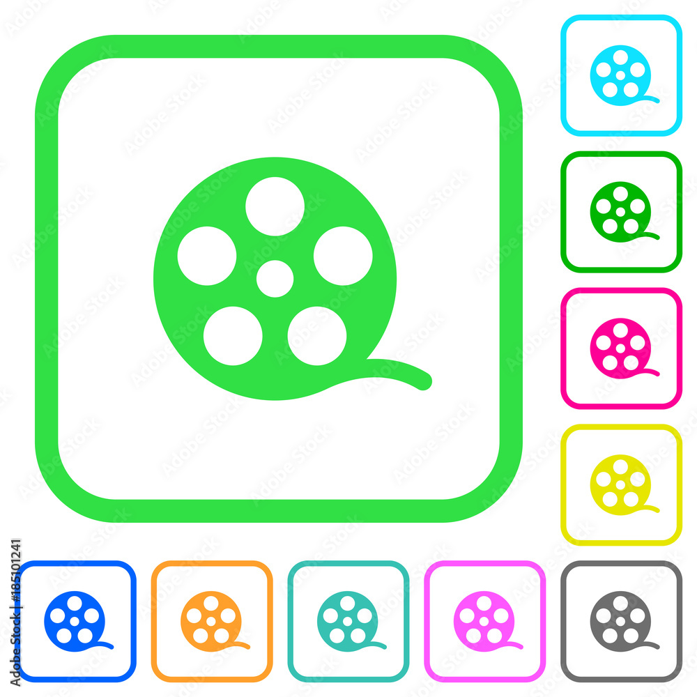Movie roll vivid colored flat icons icons Movie roll vivid colored flat icons icons