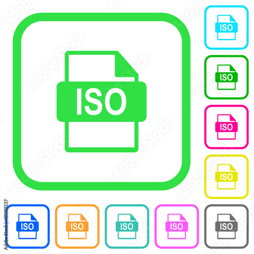 ISO file format vivid colored flat icons icons