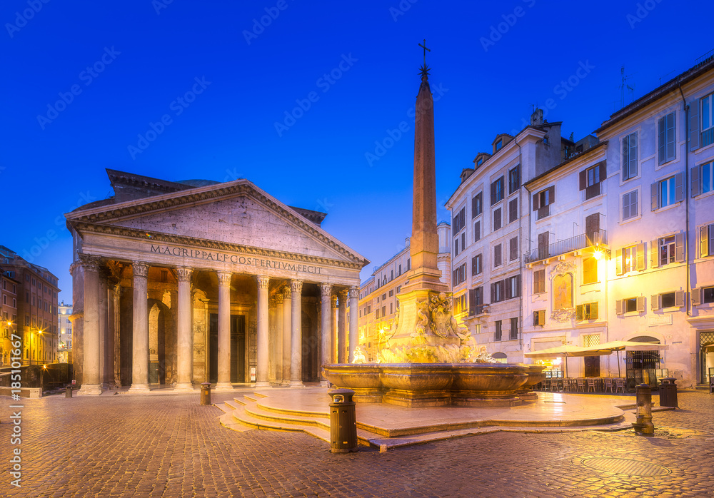 View of Pantheon and Rotonda square. Rome, Italy