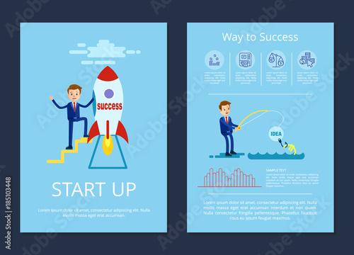 Start Up and Way to Success Vector Illustration