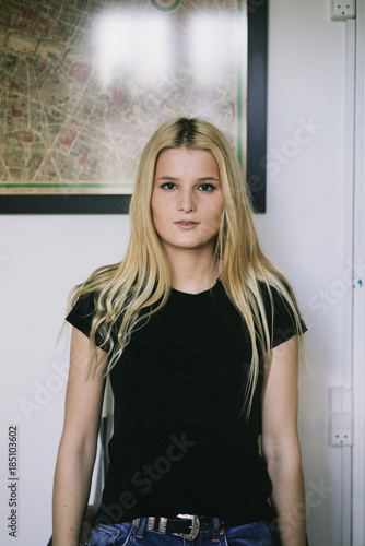 Portrait of pretty blonde woman