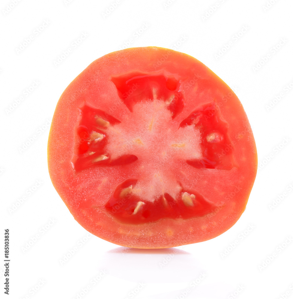 Tomato vegetable slice isolated on white background Tomato vegetable slice isolated on white background