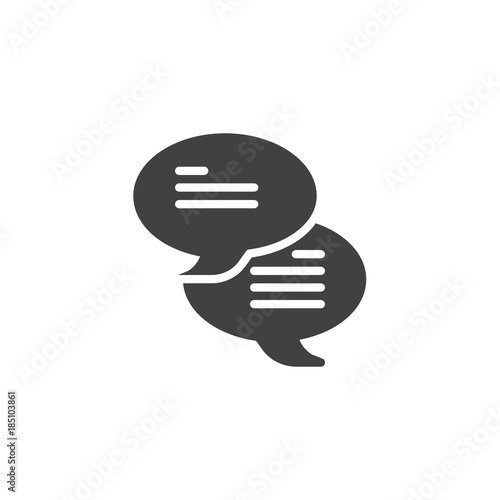 Chatting icon vector  filled flat sign  solid pictogram isolated on white. Speech bubbles symbol  logo illustration.