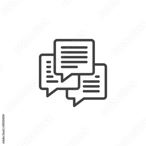 Speech bubble messages line icon, outline vector sign, linear style pictogram isolated on white. Outline chat symbol, logo illustration. Editable stroke © alekseyvanin