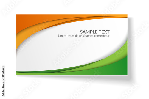 Card with abstract smooth wavy lines Orange and green stripes A bright creative element for the design of templates postcards advertisements posters Abstract decorative background for business Vector