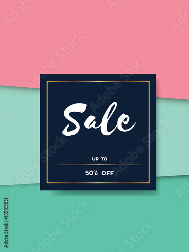 Spring sale banner with colorful background and decent frame for text.