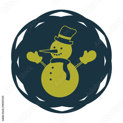 abstrakter Button - Schneemann - Weihnachten