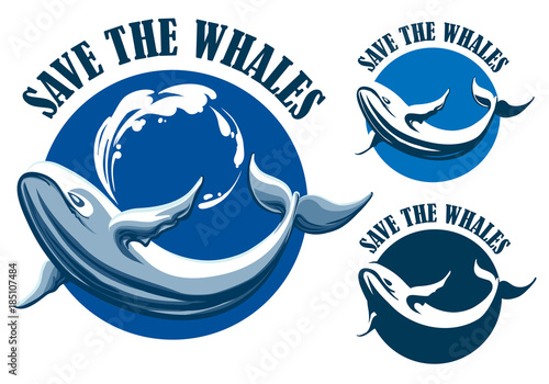 Save the whales emblem set