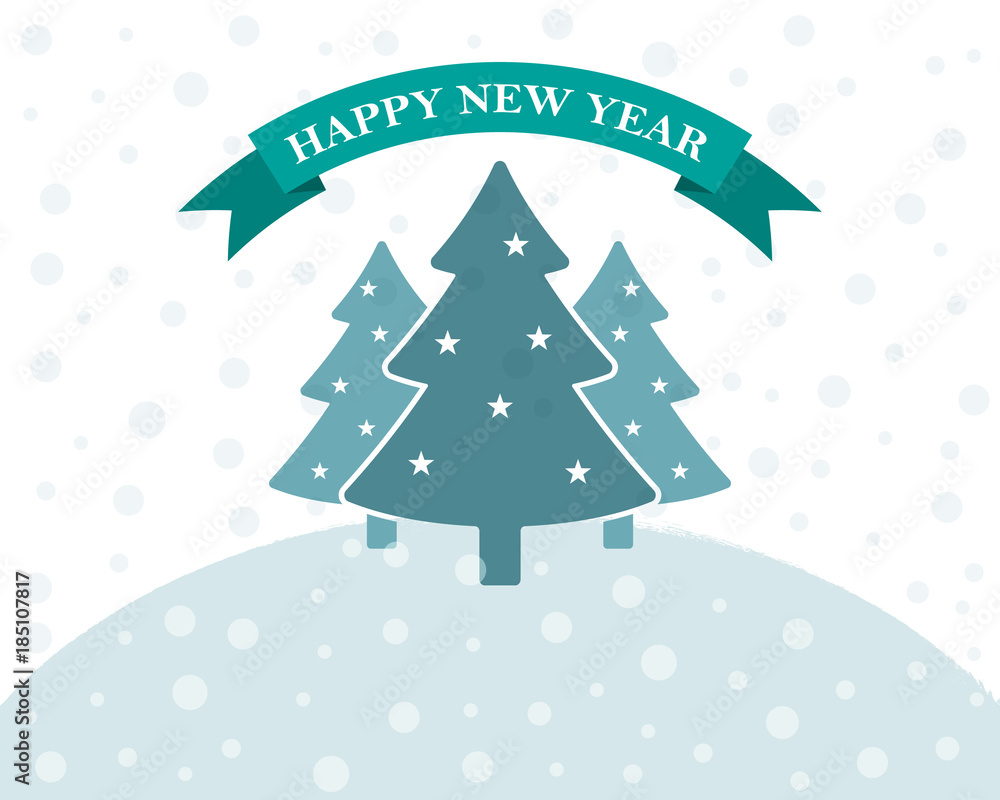 Obraz premium Festive flat New Year background. Vector illustration
