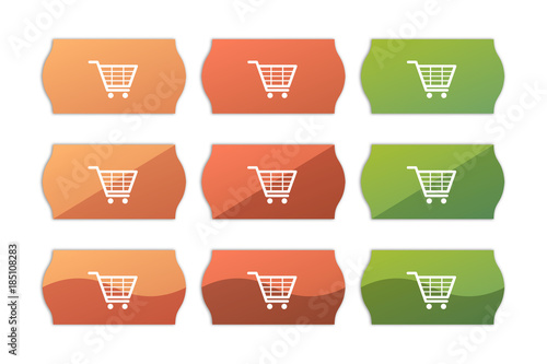 Sticker Set - Etikett Preisschild - Einkaufswagen - Warenkorb