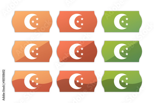 Sticker Set - Etikett Preisschild - Mond und Sterne - Nacht