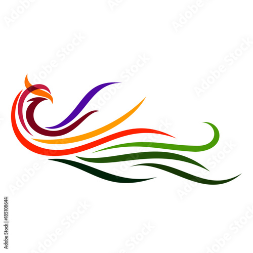 luxury circle phoenix logo template