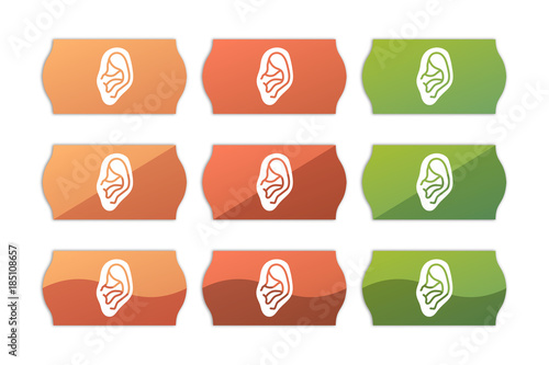 Sticker Set - Etikett Preisschild - Ohr im Profil