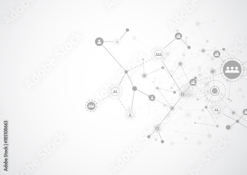 Abstract connecting dots and lines. Connection science background. Vector illustration