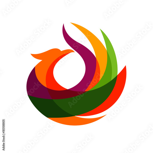 luxury circle phoenix logo template