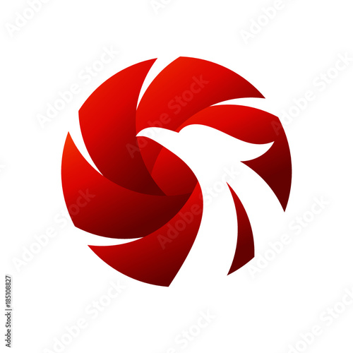 luxury circle phoenix logo template